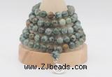 GMN1270 Hand-knotted 8mm, 10mm African turquoise 108 beads mala necklaces with charm