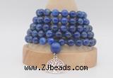 GMN1277 Hand-knotted 8mm, 10mm lapis lazuli 108 beads mala necklaces with charm