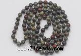 GMN131 Hand-knotted 6mm dragon blood jasper 108 beads mala necklaces