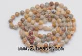 GMN135 Hand-knotted 6mm yellow crazy lace agate 108 beads mala necklaces