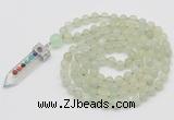 GMN1433 Hand-knotted 8mm, 10mm New jade 108 beads mala necklace with pendant