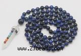 GMN1495 Hand-knotted 8mm, 10mm blue tiger eye 108 beads mala necklace with pendant