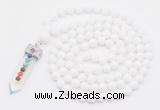 GMN1500 Hand-knotted 8mm candy jade 108 beads mala necklace with pendant