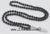 GMN1617 Hand-knotted 6mm blue tiger eye 108 beads mala necklace with pendant