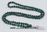 GMN1619 Hand-knotted 6mm green tiger eye 108 beads mala necklace with pendant