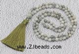 GMN203 Hand-knotted 6mm artistic jasper 108 beads mala necklaces with tassel