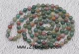 GMN408 Hand-knotted 8mm, 10mm Indian agate 108 beads mala necklaces