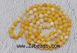 GMN415 Hand-knotted 8mm, 10mm yellow banded agate 108 beads mala necklaces