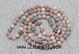 GMN451 Hand-knotted 8mm, 10mm pink zebra jasper 108 beads mala necklaces