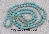 GMN454 Hand-knotted 8mm, 10mm sea sediment jasper 108 beads mala necklaces
