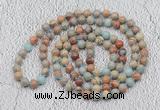 GMN455 Hand-knotted 8mm, 10mm serpentine jasper 108 beads mala necklaces