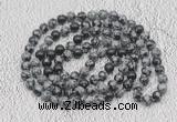 GMN462 Hand-knotted 8mm, 10mm snowflake obsidian 108 beads mala necklaces