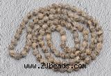 GMN466 Hand-knotted 8mm, 10mm feldspar 108 beads mala necklaces