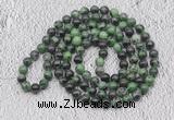 GMN471 Hand-knotted 8mm, 10mm ruby zoisite 108 beads mala necklaces