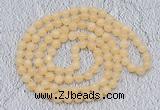 GMN476 Hand-knotted 8mm, 10mm honey jade 108 beads mala necklaces