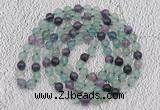 GMN480 Hand-knotted 8mm, 10mm fluorite 108 beads mala necklaces