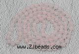 GMN482 Hand-knotted 8mm, 10mm rose quartz 108 beads mala necklaces