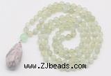 GMN4917 Hand-knotted 8mm, 10mm New jade 108 beads mala necklace with pendant