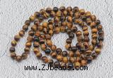 GMN492 Hand-knotted 8mm, 10mm yellow tiger eye 108 beads mala necklaces