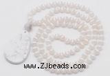 GMN5081 Hand-knotted 8mm, 10mm tibetan agate 108 beads mala necklace with pendant
