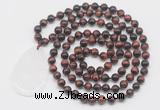 GMN5099 Hand-knotted 8mm, 10mm red tiger eye 108 beads mala necklace with pendant