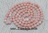 GMN511 Hand-knotted 8mm, 10mm Chinese pink opal 108 beads mala necklaces
