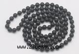 GMN540 Hand-knotted 8mm, 10mm matte black onyx 108 beads mala necklaces