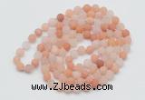 GMN5503 Hand-knotted 6mm matte pink aventurine 108 beads mala necklaces