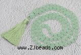 GMN60 Hand-knotted 8mm candy jade 108 beads mala necklace with tassel