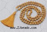 GMN606 Hand-knotted 8mm, 10mm wooden jasper 108 beads mala necklaces with tassel