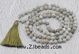 GMN610 Hand-knotted 8mm, 10mm artistic jasper 108 beads mala necklaces with tassel