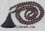 GMN615 Hand-knotted 8mm, 10mm brecciated jasper 108 beads mala necklaces with tassel