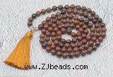 GMN638 Hand-knotted 8mm, 10mm mahogany obsidian 108 beads mala necklaces with tassel
