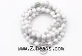 GMN7000 8mm white howlite 108 mala beads wrap bracelet necklaces