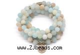 GMN7004 8mm matte amazonite 108 mala beads wrap bracelet necklace