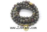 GMN7020 8mm dragon blood jasper 108 mala beads wrap bracelet necklace