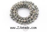 GMN7021 8mm dalmatian jasper 108 mala beads wrap bracelet necklace