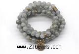 GMN7034 8mm labradorite 108 mala beads wrap bracelet necklace