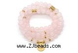 GMN7050 8mm rose quartz 108 mala beads wrap bracelet necklaces