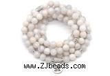 GMN7063 8mm white crazy lace agate 108 mala beads wrap bracelet necklaces