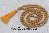 GMN712 Hand-knotted 8mm, 10mm wooden jasper 108 beads mala necklaces with tassel