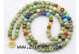 GMN7123 7 Chakra 8mm australia chrysoprase 108 mala beads wrap bracelet necklaces