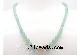 GMN7312 green aventurine graduated beaded necklace & bracelet set