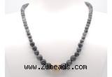 GMN7319 black labradorite graduated beaded necklace & bracelet set