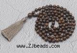 GMN734 Hand-knotted 8mm, 10mm bronzite 108 beads mala necklaces with tassel