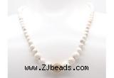 GMN7340 white howlite graduated beaded necklace & bracelet set