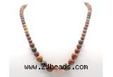 GMN7351 picasso jasper graduated beaded necklace & bracelet set