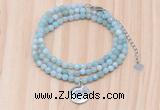 GMN7413 4mm faceted round tiny amazonite beaded necklace with constellation charm