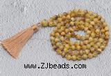 GMN742 Hand-knotted 8mm, 10mm golden tiger eye 108 beads mala necklaces with tassel