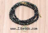 GMN7439 4mm faceted round tiny kambaba jasper beaded necklace with constellation charm